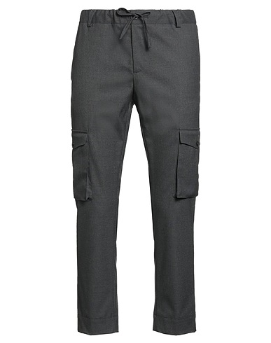 GREY DANIELE ALESSANDRINI Casual trouser Lead 64% Polyester, 34% Viscose, 2% Elastane