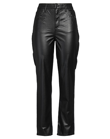 LIU •JO Denim trousers Black 100% Polyester, Cotton, Modal, Elastane