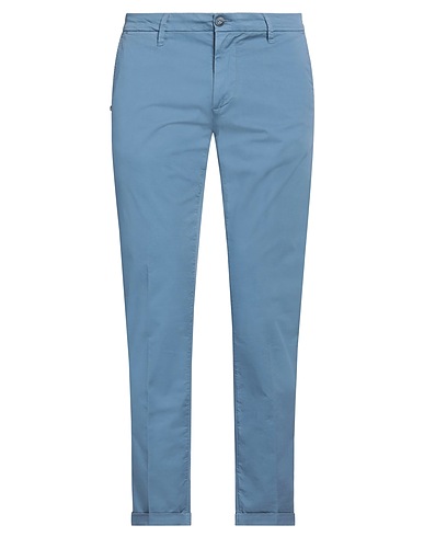 RE_HASH Casual pants Pastel blue 97% Cotton, 3% Elastane