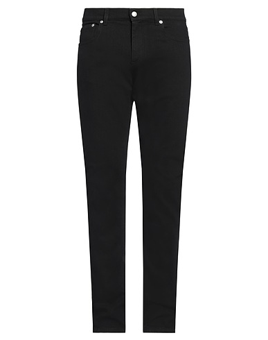 MCQUEEN Denim trousers Black 98% Cotton, 2% Elastane, Polyester