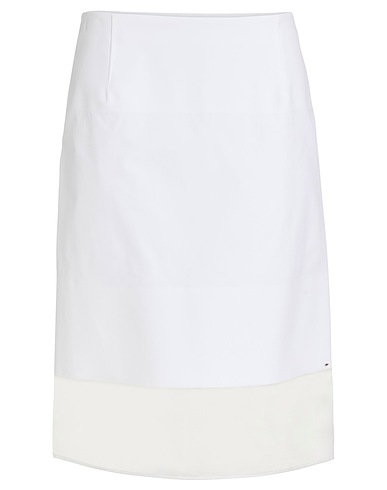 SPORTMAX Midi skirt White 100% Cotton, Silk
