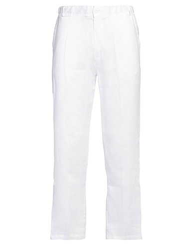 FRANZESE COLLECTION Pantalone Bianco 100% Lino