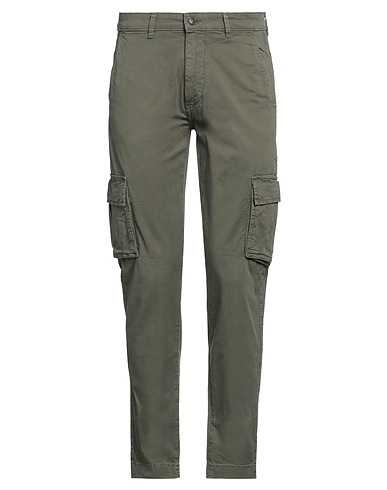 LIU •JO MAN Casual pants Military green 98% Cotton, 2% Elastane