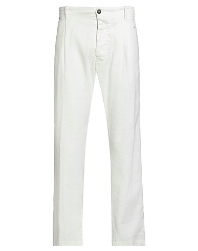 MESSAGERIE Pantalone PATRIZIO PISCAGLIA Bianco 57% Canapa, 42% Cotone, 1% Elastan