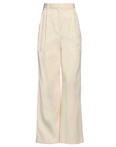 LOULOU STUDIO Casual trouser Cream 61% Cotton, 39% Linen
