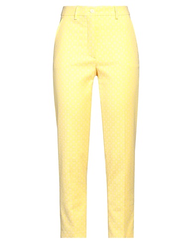 SEVENTY VENEZIA Casual trouser Yellow 56% Cotton, 41% Polyester, 3% Elastane