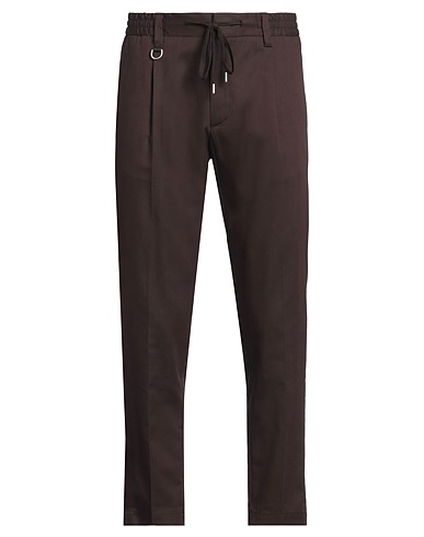 PAOLO PECORA Casual trouser Dark brown 65% Lyocell, 35% Cotton