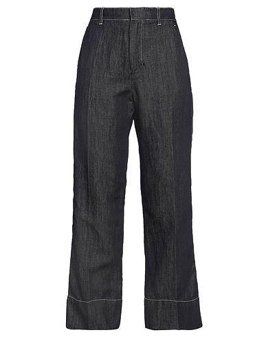 'S MAX MARA Denim trousers Blue 58% Cotton, 42% Linen