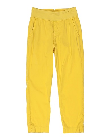 EUROPEAN CULTURE Casual pants Yellow 96% Cotton, 3% Elastane, 1% Lyocell