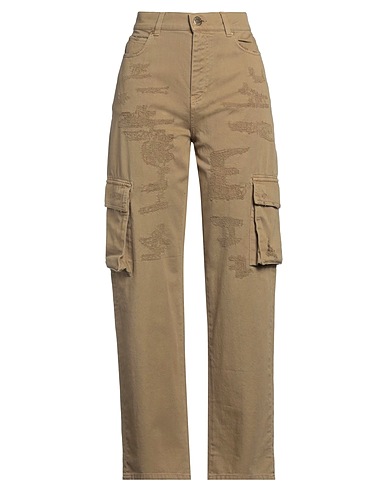 PINKO Denim trousers DENIM Military green 100% Cotton