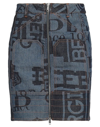 ICEBERG Denim skirt Blue 99% Cotton, 1% Elastane, Polyester