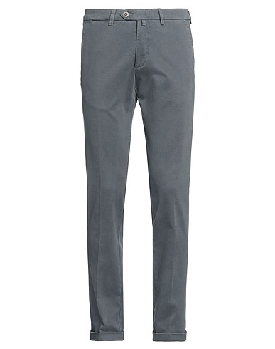B SETTECENTO Casual trouser Grey 97% Cotton, 3% Elastane