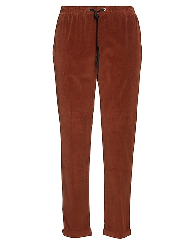 B SETTECENTO Casual trouser Brown 75% Cotton, 24% Lyocell, 1% Elastane