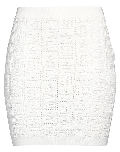 BALMAIN ミニスカート ホワイト レーヨン 84% / ポリエステル 16%
