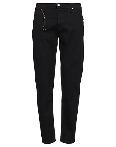 INCOTEX Denim trousers Black 57% Cotton, 37% Modal, 4% Elastomultiester, 2% Elastane