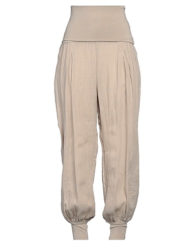 ALESSIA SANTI Casual trouser Sand 100% Linen, Cotton, Elastane