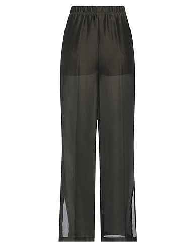 SEMICOUTURE Pantalone Verde scuro 69% Cotone, 31% Seta