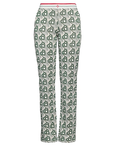 CASABLANCA Casual trouser Green 47% Cotton, 35% Polyester, 9% Metallic fiber, 9% Polyamide, Viscose