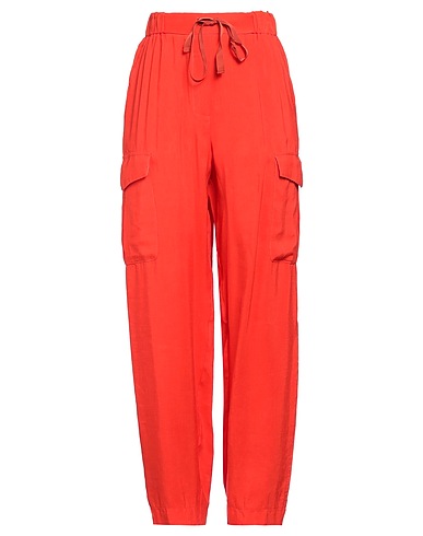 FORTE_FORTE Casual trouser Orange 73% Viscose, 27% Linen