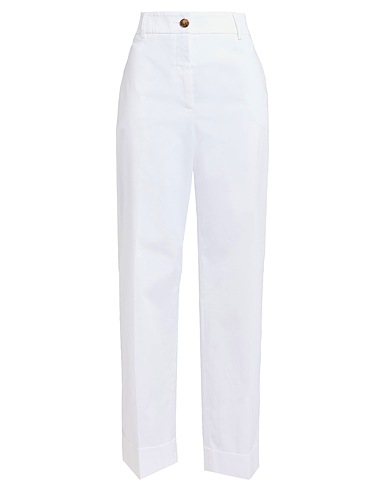 CAPPELLINI by PESERICO Casual pants BIANCO 97% Cotton, 3% Elastane