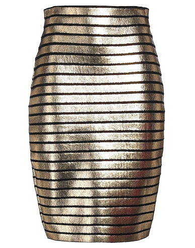 BALMAIN Midi skirt Black 49% Cotton, 30% Polyamide, 21% Polyurethane