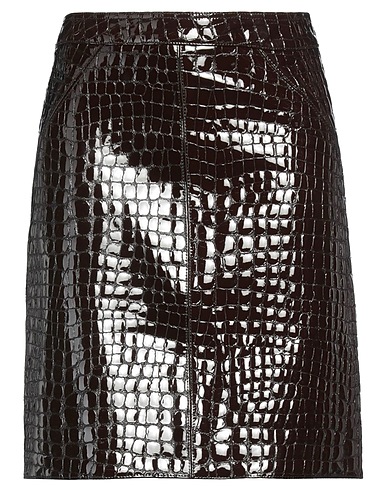 TOM FORD Mini skirt Dark brown 100% Goat skin