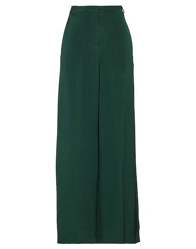 ERDEM Casual trouser Dark green 100% Silk