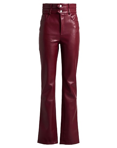 PHILOSOPHY di LORENZO SERAFINI Casual pants Burgundy 100% Polyester, Polyurethane resin