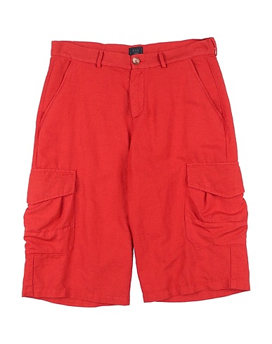 FAY Shorts & Bermuda Red 56% Linen, 44% Cotton, Leather