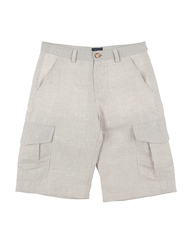 FAY Shorts & Bermuda Beige 56% Linen, 44% Cotton, Leather