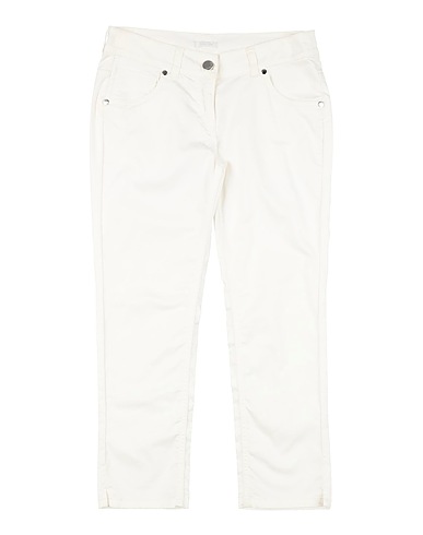 MISS GRANT Casual trouser White 97% Cotton, 3% Elastane