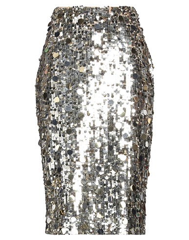 SFIZIO STUDIO Midi skirt Platinum 90% Polyamide, 10% Elastane, PVC - Polyvinyl chloride