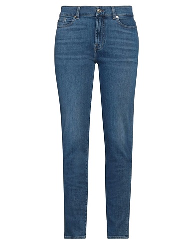 7 FOR ALL MANKIND Denim trousers Blue 92% Cotton, 6% Elastomultiester, 2% Elastane, Swarovski® Crystal