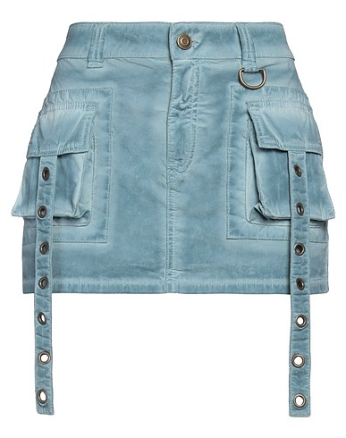 BLUMARINE Mini skirt Pastel blue 97% Cotton, 3% Elastane