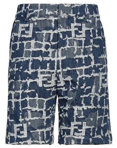 FENDI Shorts jeans Blu 80% Carta, 20% Lino