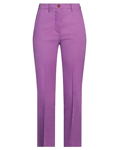 ALYSI Casual trouser CRÈME Purple 51% Linen, 46% Viscose, 3% Elastane