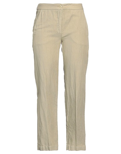 ROSSO35 Casual pants Sage green 56% Cotton, 44% Linen
