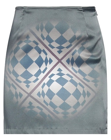 MAISIE WILEN Mini skirt Grey 92% Silk, 8% Elastic fibres