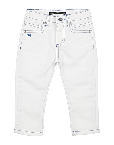 DANIELE ALESSANDRINI Denim trousers White 98% Cotton, 2% Elastane