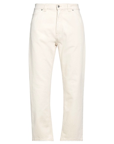 GRIFONI Denim trousers Ivory 100% Cotton