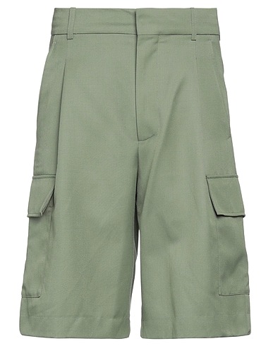 DRÔLE DE MONSIEUR Shorts & Bermuda Verde militare 55% Poliestere, 45% Lana Vergine