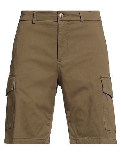 MANUEL RITZ Shorts & Bermuda Verde militare 98% Cotone, 2% Elastan