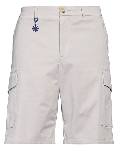MANUEL RITZ Shorts & Bermuda Light grey 98% Cotton, 2% Elastane