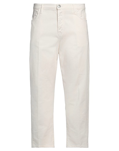 YES LONDON Denim trousers Cream 100% Cotton