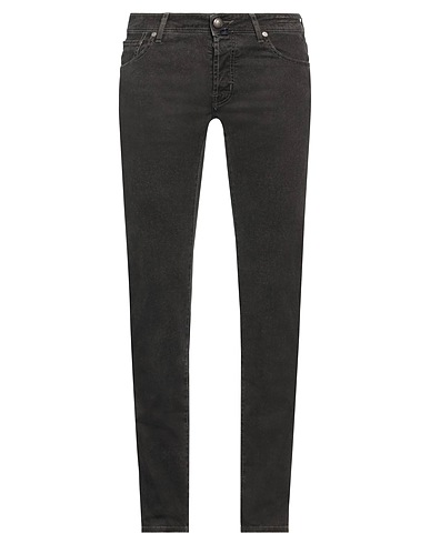 JACOB COHЁN Denim pants Dark brown 98% Cotton, 2% Elastane