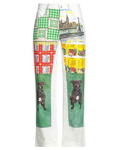 MARINE SERRE Casual trouser White 100% Cotton