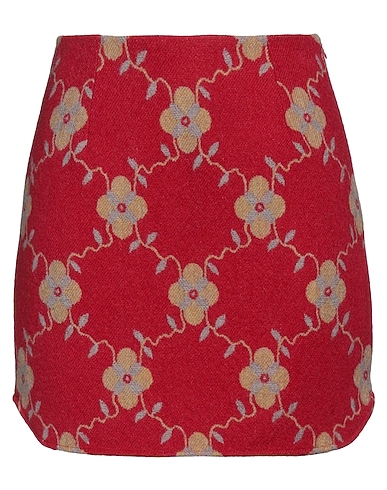 BEATRICE .B Mini skirt Brick 100% Virgin Wool