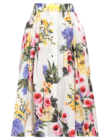 DOLCE&GABBANA Midi skirt White 100% Cotton