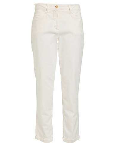 GIGUE Casual trouser White 85% Cotton, 11% Elastomultiester, 4% Elastane