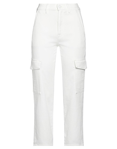 7 FOR ALL MANKIND Denim trousers White 98% Cotton, 2% Elastane